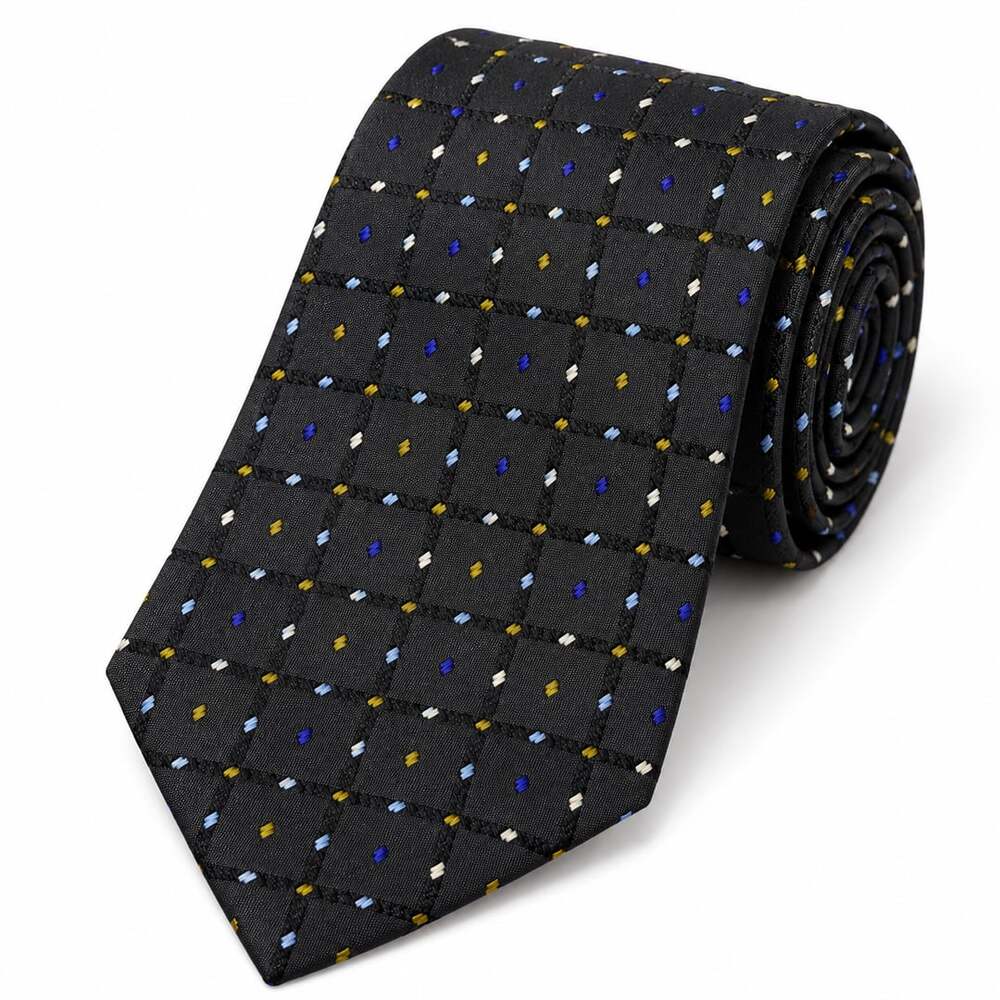 Mondo Di Marco Silk Geometric Necktie Black